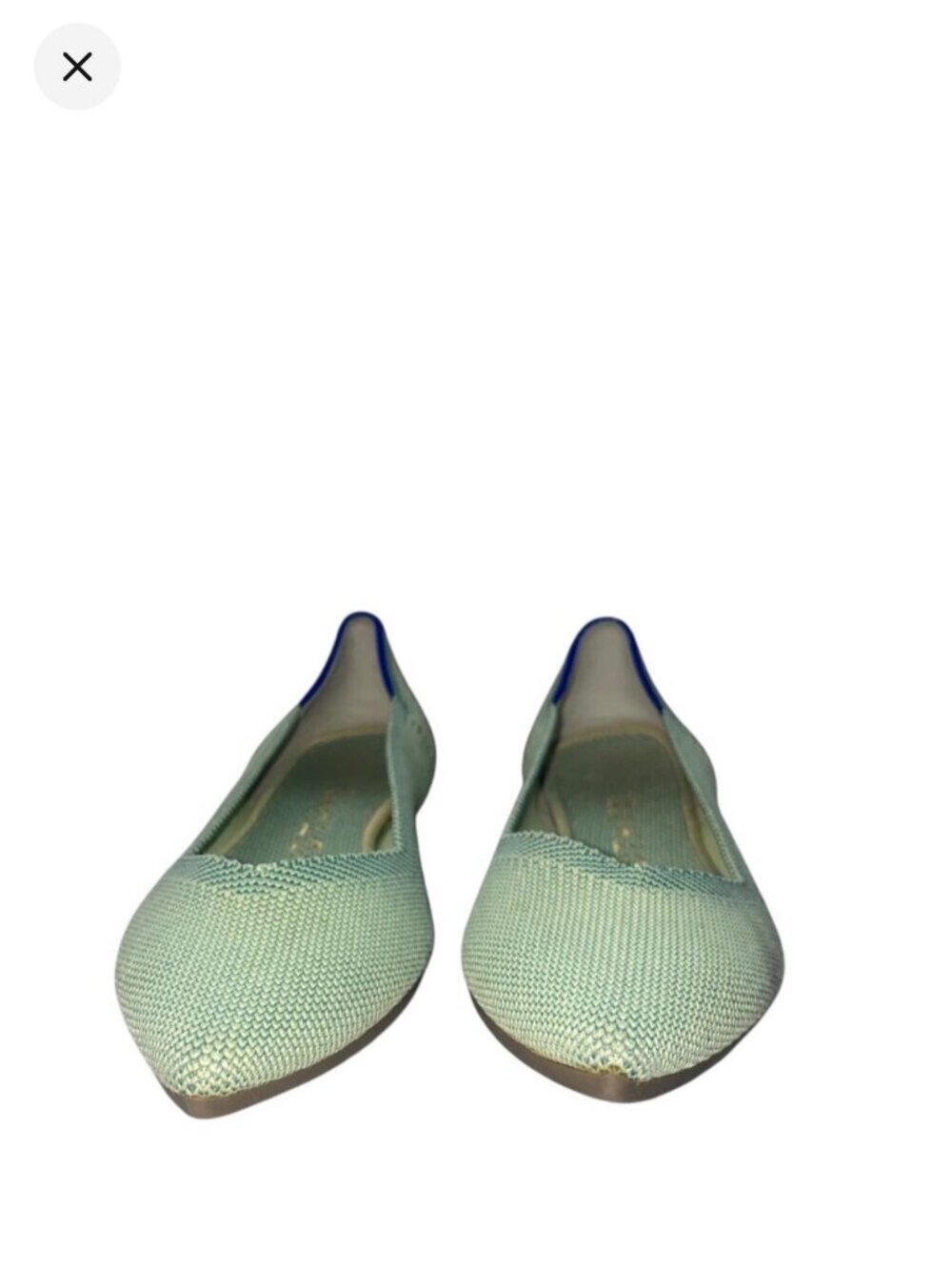 Rothy's Womens Pointed Toe Flats Size 5 Green Knit Slip-On Shoes Eco-Friendly - Picture 6 of 7